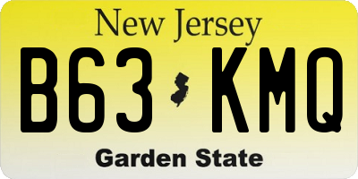 NJ license plate B63KMQ