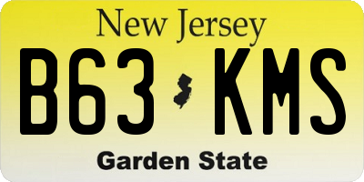 NJ license plate B63KMS