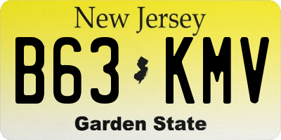 NJ license plate B63KMV