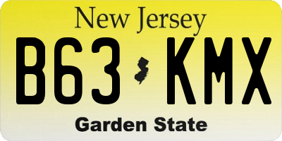 NJ license plate B63KMX