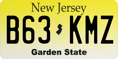 NJ license plate B63KMZ