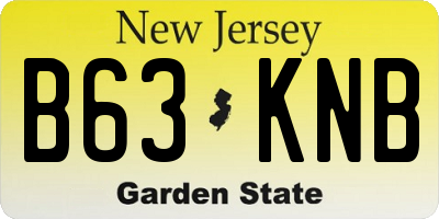 NJ license plate B63KNB
