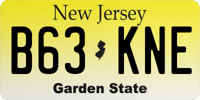 NJ license plate B63KNE