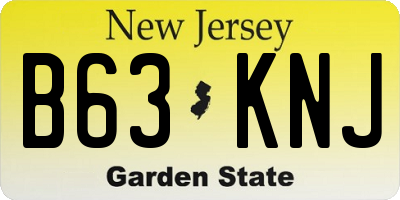 NJ license plate B63KNJ