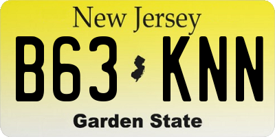 NJ license plate B63KNN