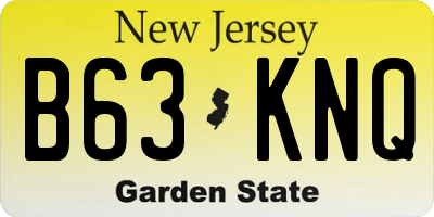 NJ license plate B63KNQ