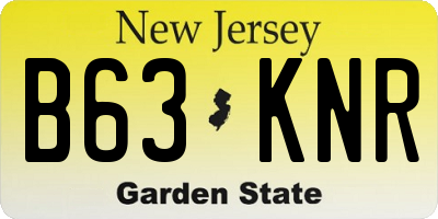 NJ license plate B63KNR