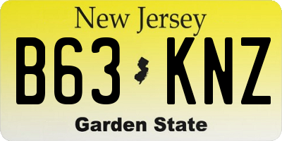 NJ license plate B63KNZ