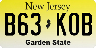 NJ license plate B63KOB