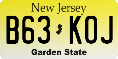 NJ license plate B63KOJ