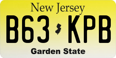 NJ license plate B63KPB