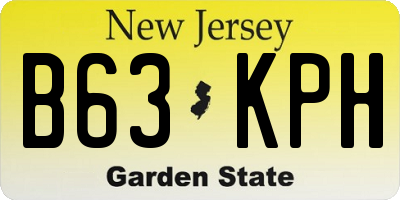 NJ license plate B63KPH
