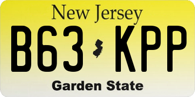 NJ license plate B63KPP