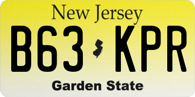 NJ license plate B63KPR