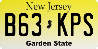 NJ license plate B63KPS