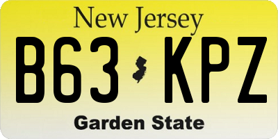 NJ license plate B63KPZ