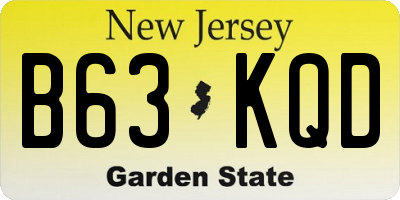 NJ license plate B63KQD