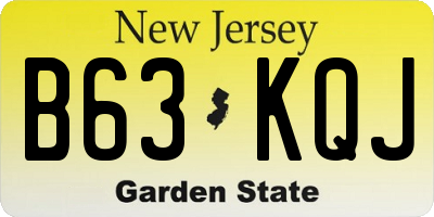 NJ license plate B63KQJ
