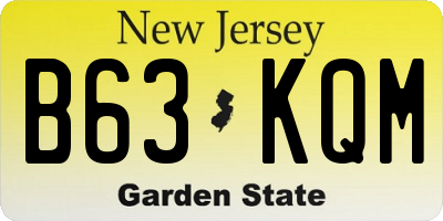 NJ license plate B63KQM