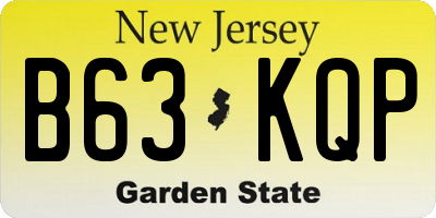 NJ license plate B63KQP