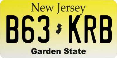 NJ license plate B63KRB