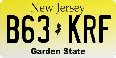 NJ license plate B63KRF
