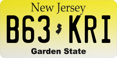 NJ license plate B63KRI