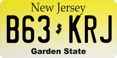 NJ license plate B63KRJ
