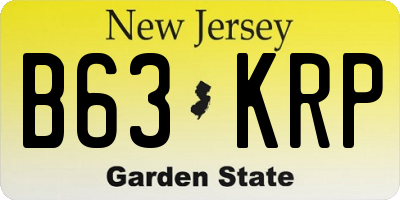 NJ license plate B63KRP