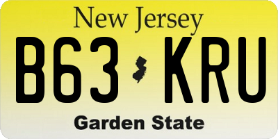 NJ license plate B63KRU