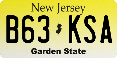 NJ license plate B63KSA