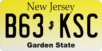 NJ license plate B63KSC