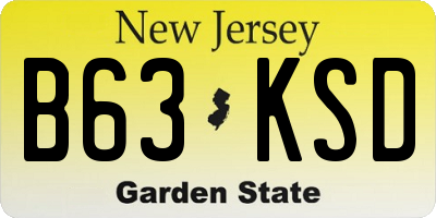 NJ license plate B63KSD