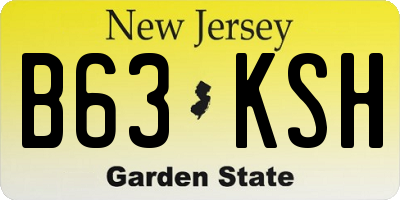 NJ license plate B63KSH
