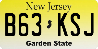 NJ license plate B63KSJ