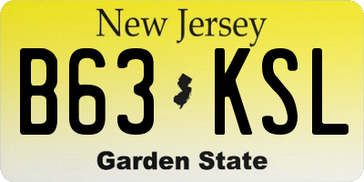 NJ license plate B63KSL