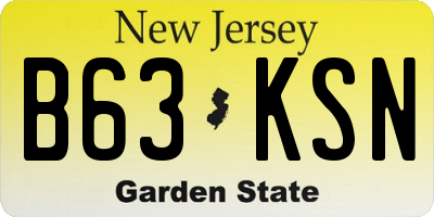 NJ license plate B63KSN