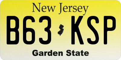 NJ license plate B63KSP