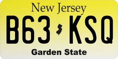 NJ license plate B63KSQ