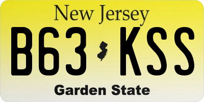 NJ license plate B63KSS