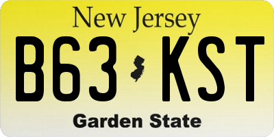 NJ license plate B63KST