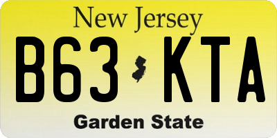NJ license plate B63KTA