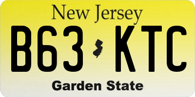 NJ license plate B63KTC