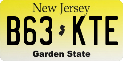 NJ license plate B63KTE