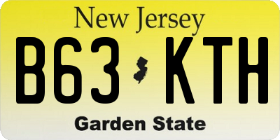 NJ license plate B63KTH