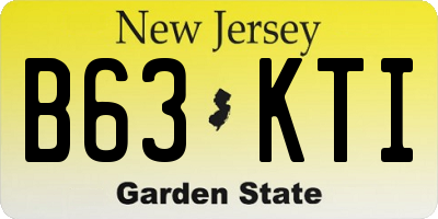 NJ license plate B63KTI