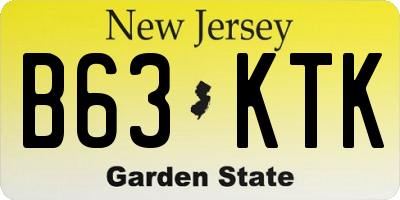 NJ license plate B63KTK