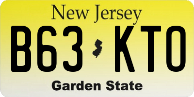 NJ license plate B63KTO