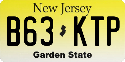 NJ license plate B63KTP
