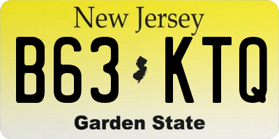 NJ license plate B63KTQ